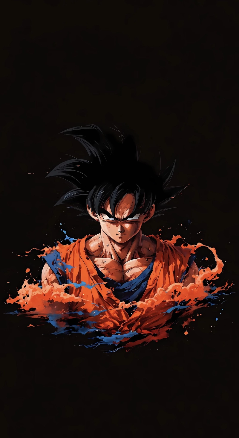 Hình nụ cười vui vẻ Goku làm nổi bật gương mặt sáng