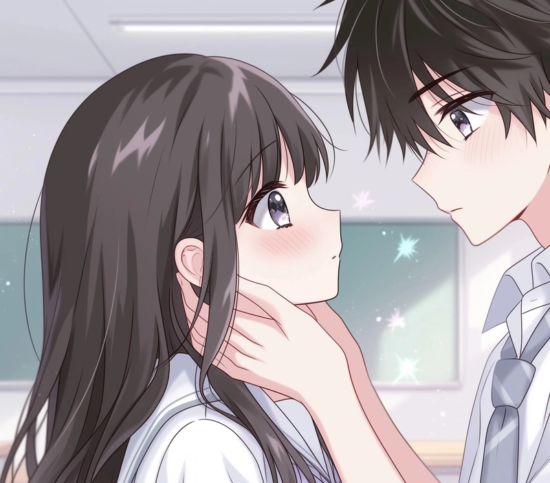 Khoảnh khắc anime cặp đôi nhẹ nhàng lãng mạn