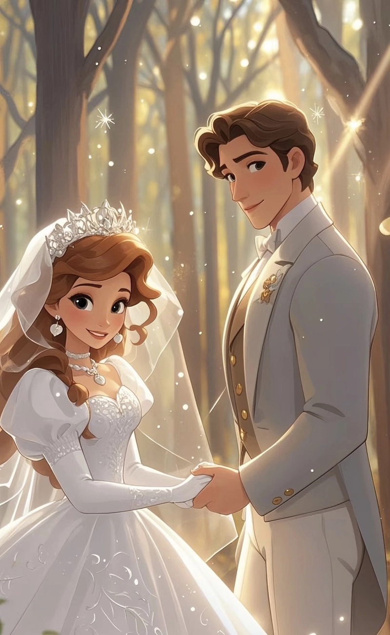 Khoảnh khắc dịu dàng trong ảnh cô dâu chú rể anime