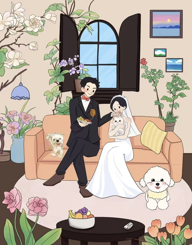 Khoảnh khắc ngọt ngào của cô dâu chú rể anime