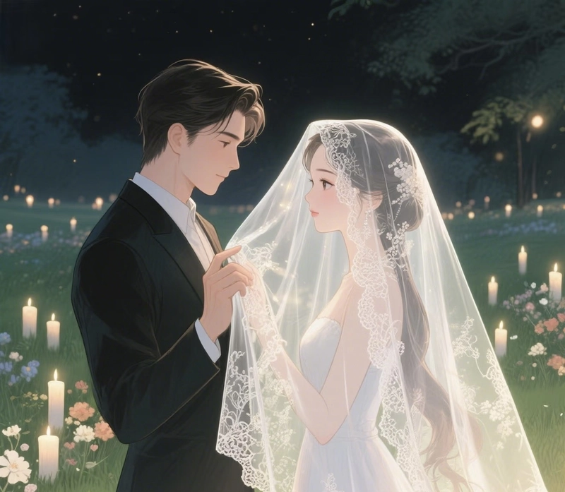 Khoảnh khắc tự nhiên của cô dâu chú rể anime