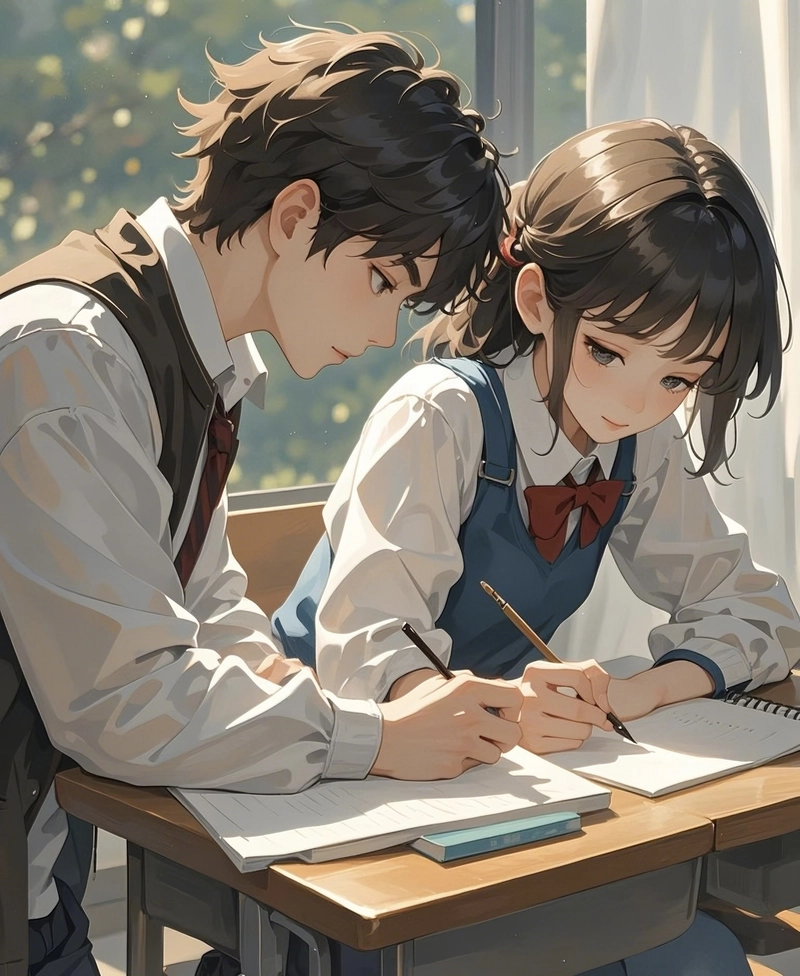 Nụ cười anime cặp đôi đáng yêu tự nhiên