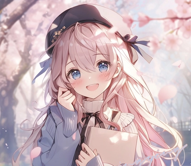 Nụ cười anime cute ngọt ngào đáng yêu