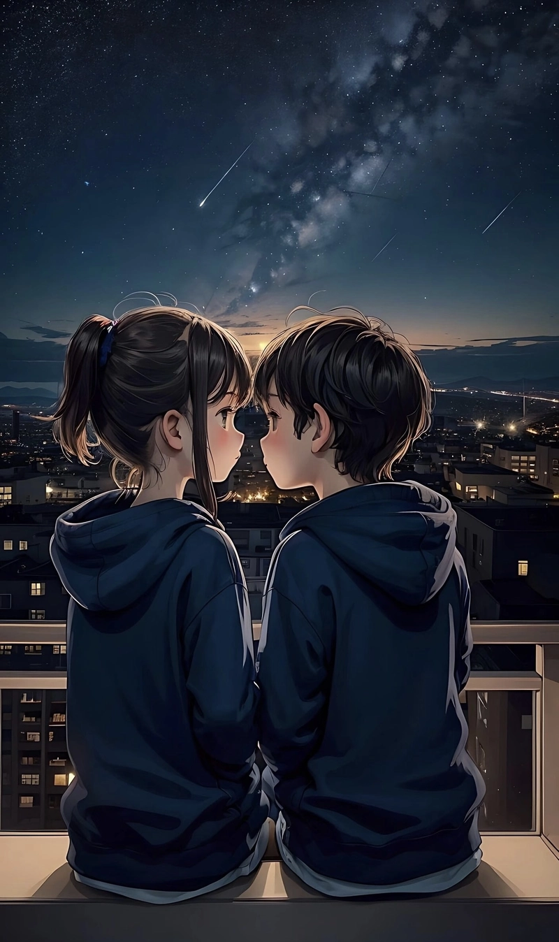 Phong cách anime cặp đôi trẻ trung đáng yêu