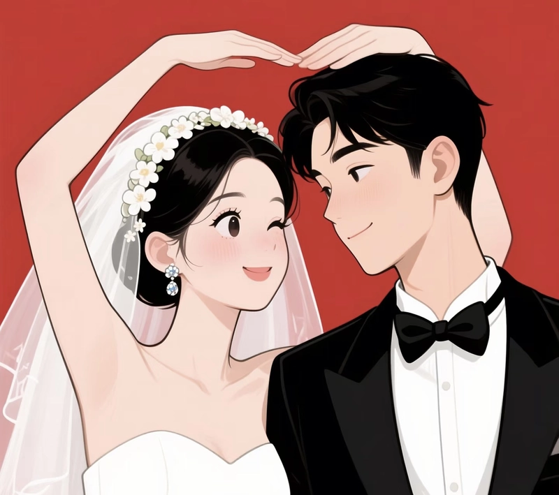 Phong cách nhẹ nhàng của cô dâu chú rể anime