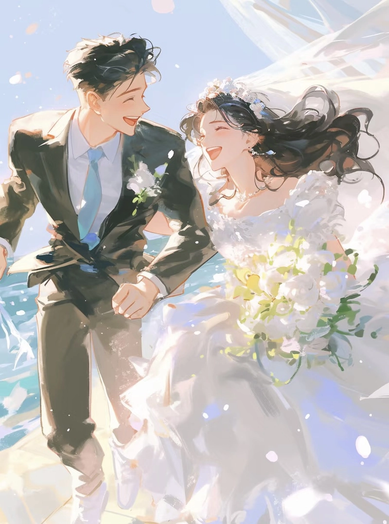 Vẻ đẹp tự nhiên của cô dâu chú rể anime