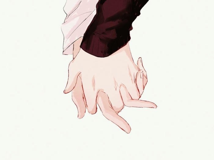 ảnh anime nắm tay đồng hành dài lâu