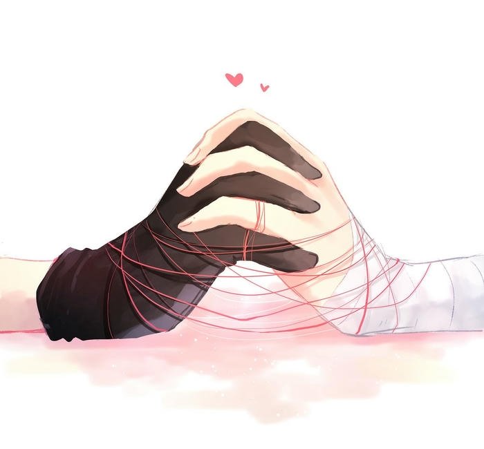 hình ảnh anime nắm tay sự tin cậy