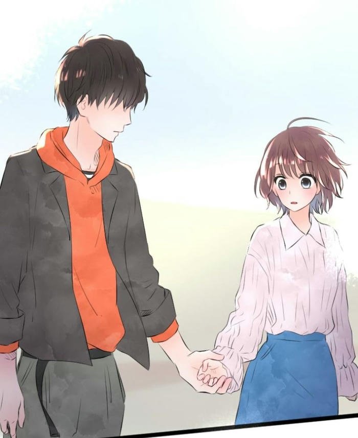 hình ảnh anime nắm tay váy áo gọn