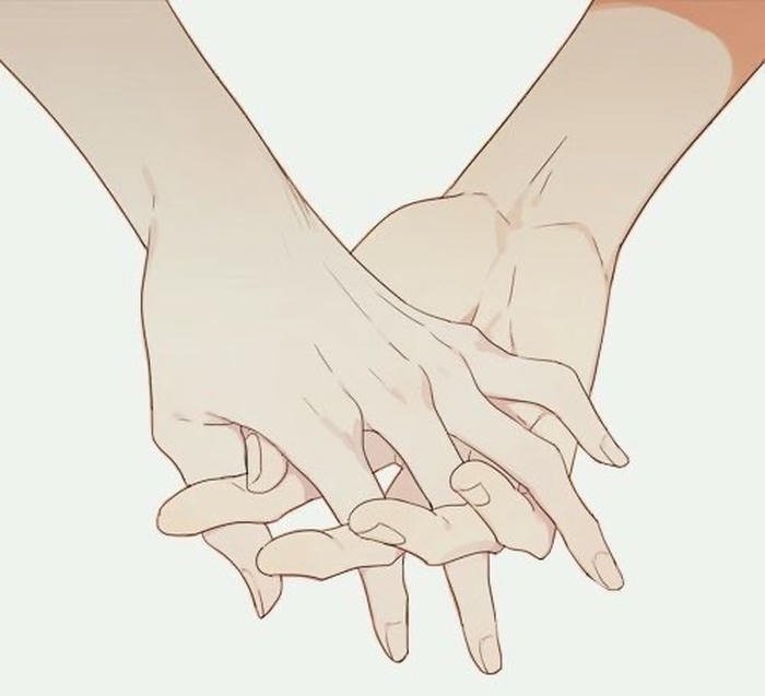 hình anime nắm tay tỷ lệ cân đối