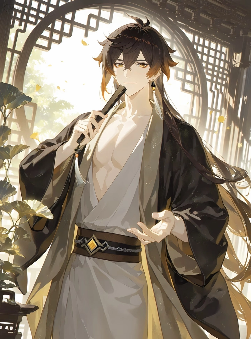 Ảnh anime Genshin Impact cùng thần thái mạnh mẽ điềm đạm