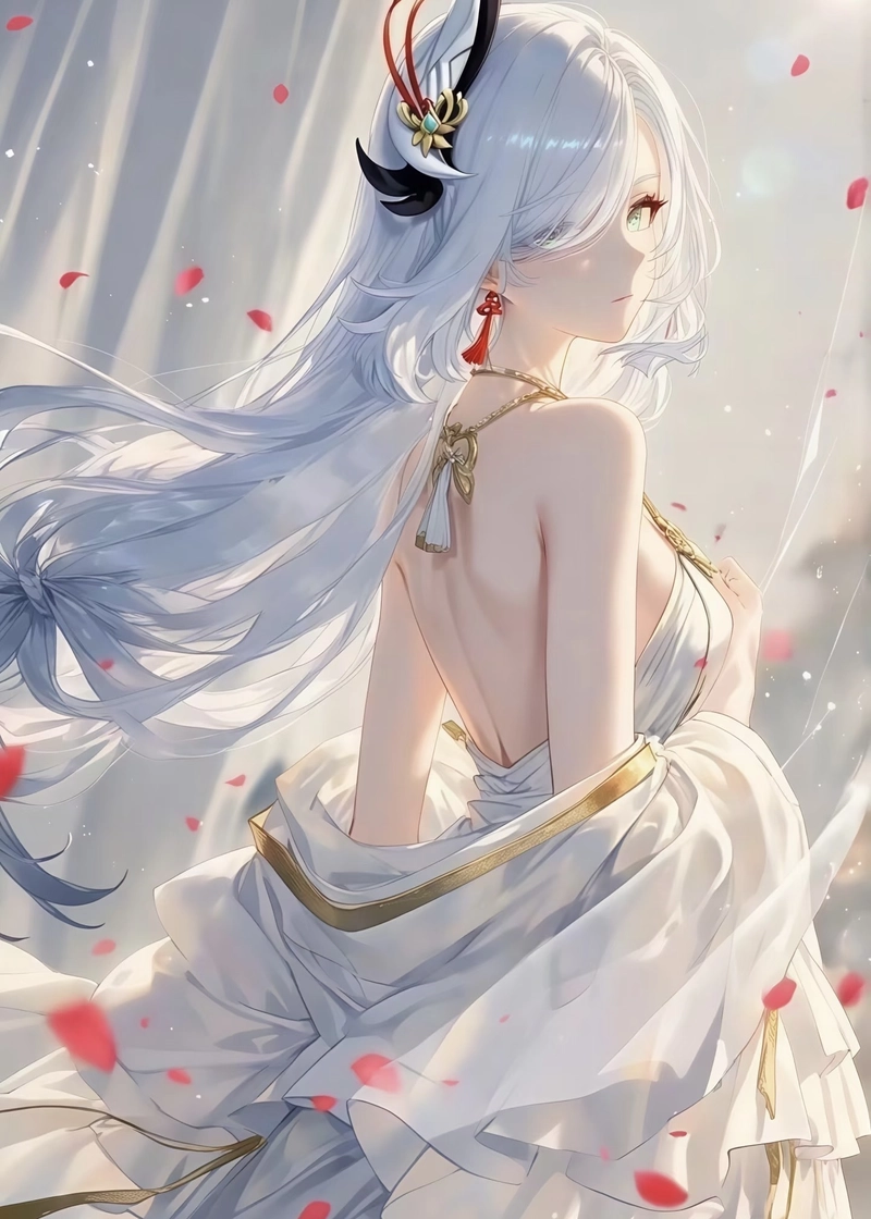Ảnh anime Genshin Impact với ánh mắt giàu cảm xúc
