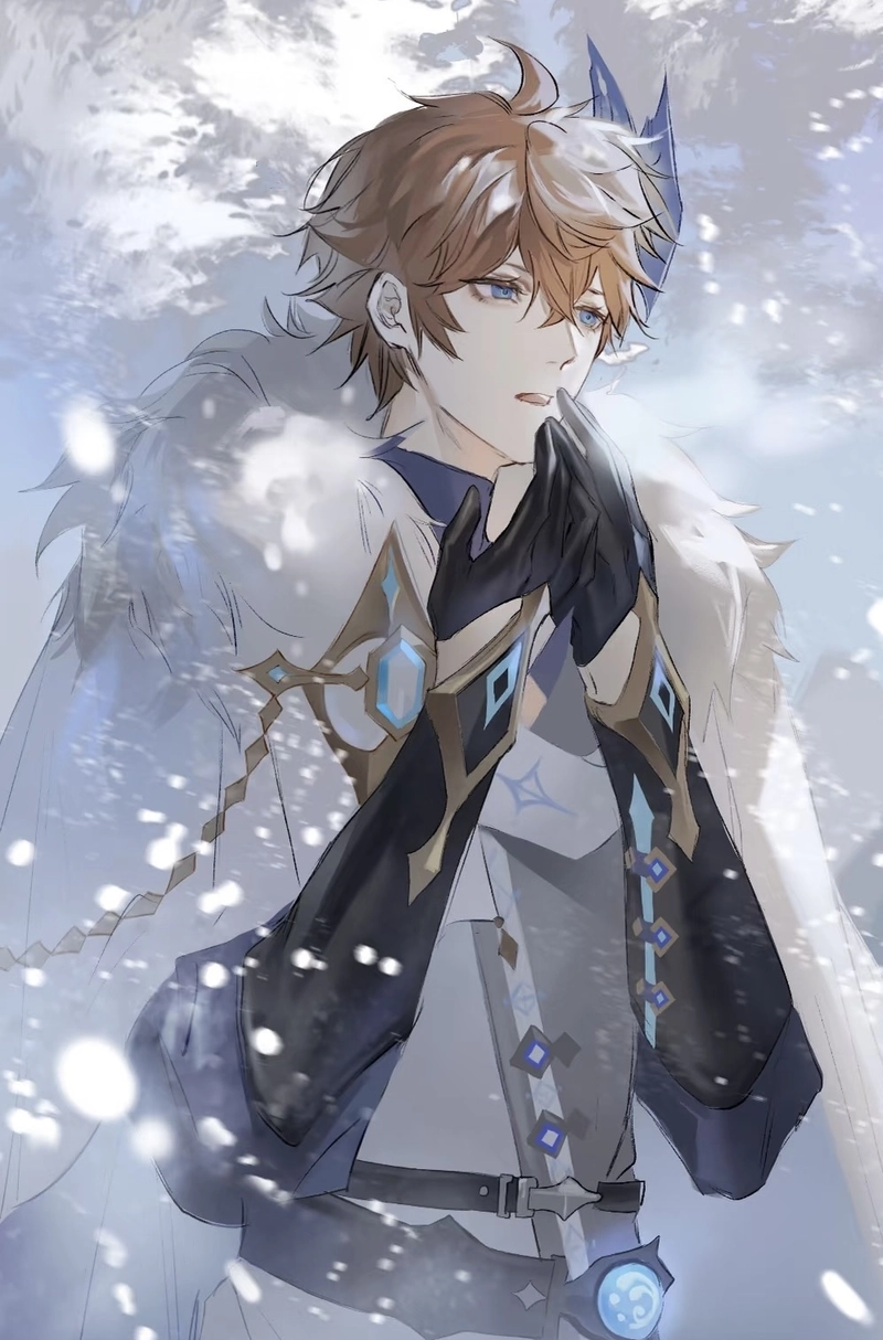 Ảnh anime Genshin Impact với ánh nhìn điềm tĩnh tự nhiên
