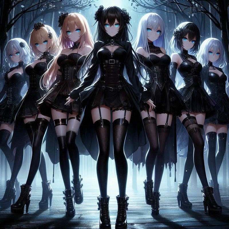 Ảnh anime harem lãng mạn cùng ánh mắt long lanh sáng