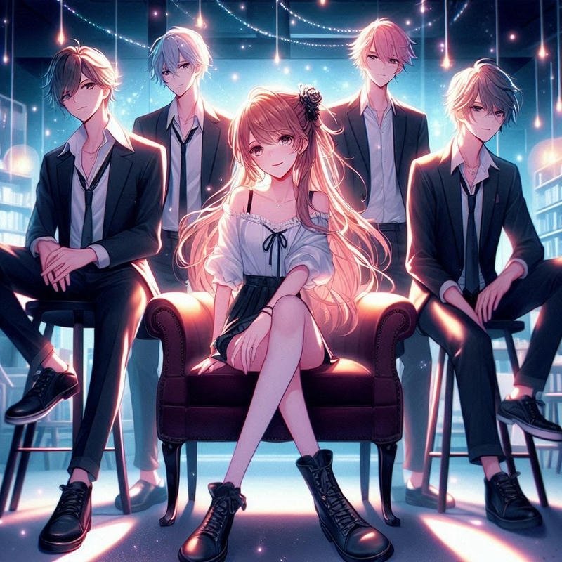 Ảnh anime harem thanh thoát với thần sắc đầy cuốn hút