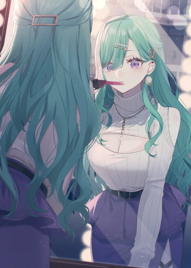 Ảnh anime nữ với thần sắc trong trẻo nhẹ nhàng