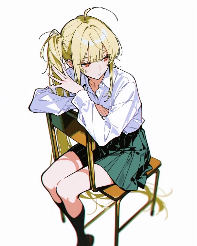 Ảnh anime tóc vàng với ánh mắt rực sáng cuốn hút