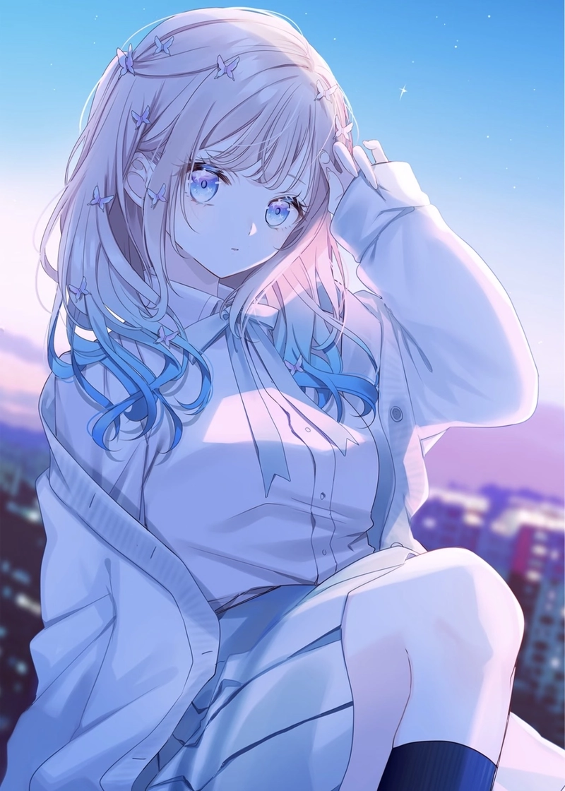 Ảnh hình nền anime nữ cùng biểu cảm đáng yêu tự nhiên