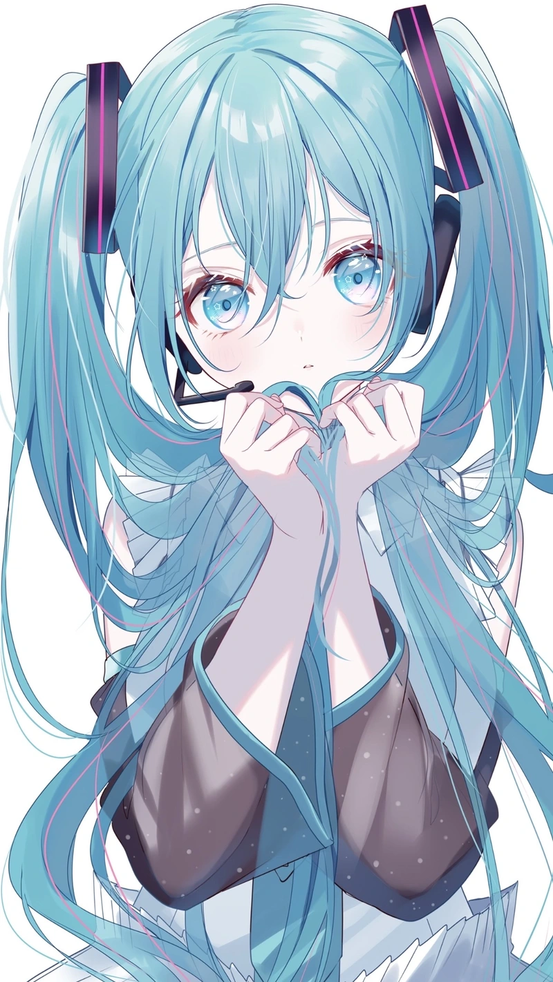 Ảnh hình nền anime nữ cùng mái tóc bay nhẹ