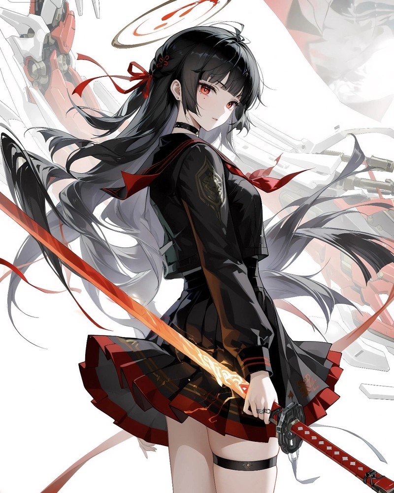 Ảnh hình nền anime nữ với gương mặt thanh tú hài hòa