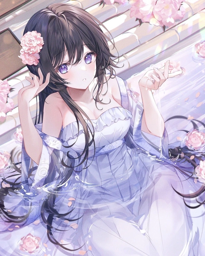Ảnh nhân vật anime nữ với ánh mắt long lanh cuốn hút
