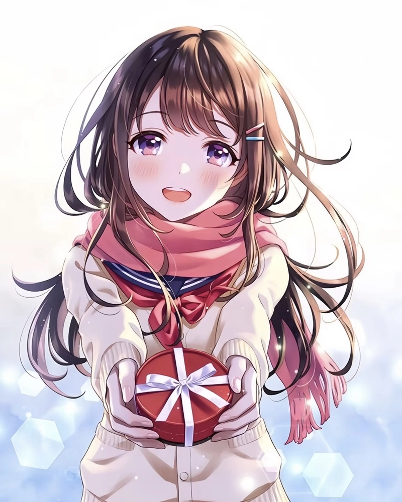 Ảnh nhân vật anime nữ với gương mặt rạng rỡ cuốn hút