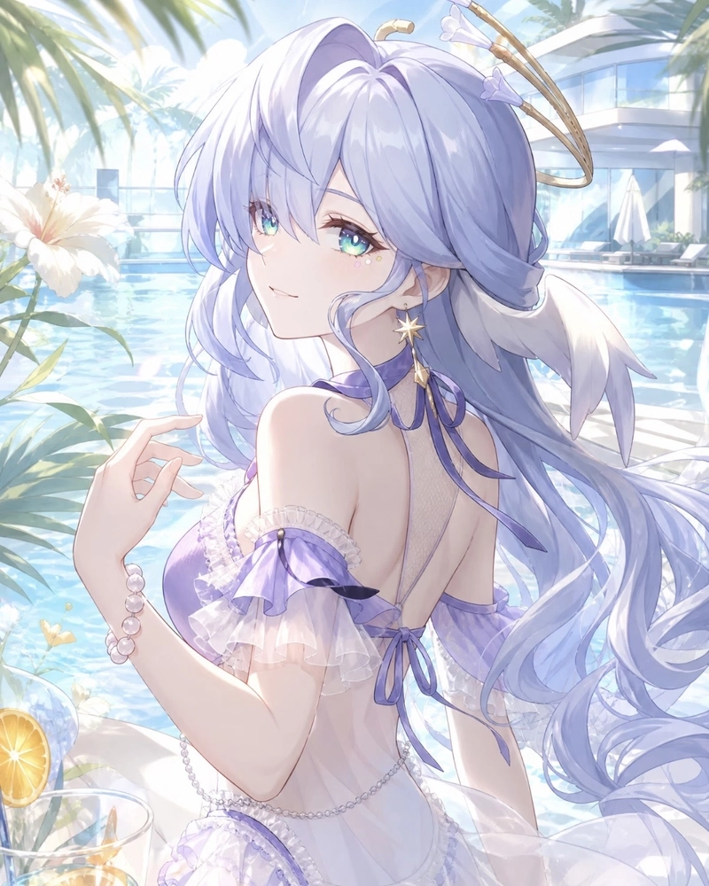 Bức ảnh nhân vật anime nữ với mái tóc bồng bềnh tự nhiên