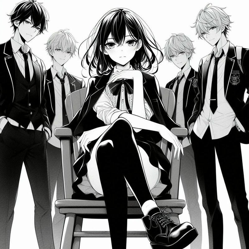 Hình ảnh anime harem nhẹ nhàng với gương mặt xinh đẹp