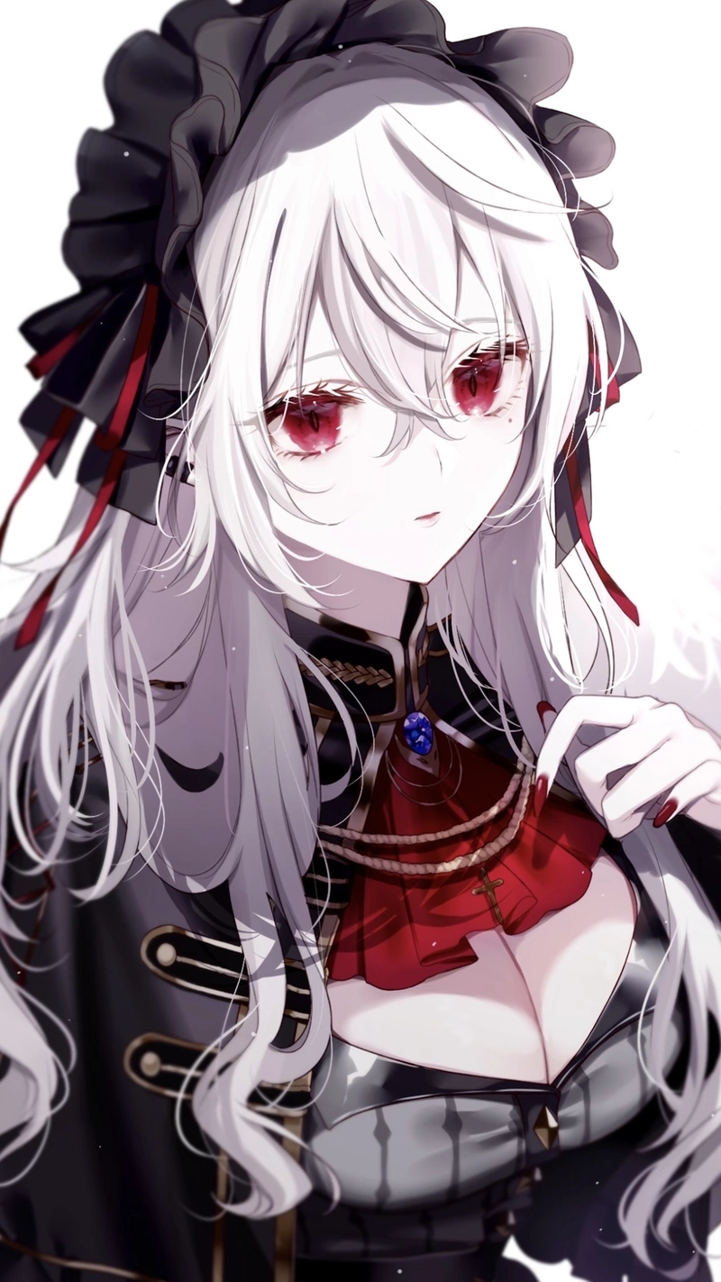 Hình ảnh anime nữ với biểu cảm dịu dàng thanh lịch