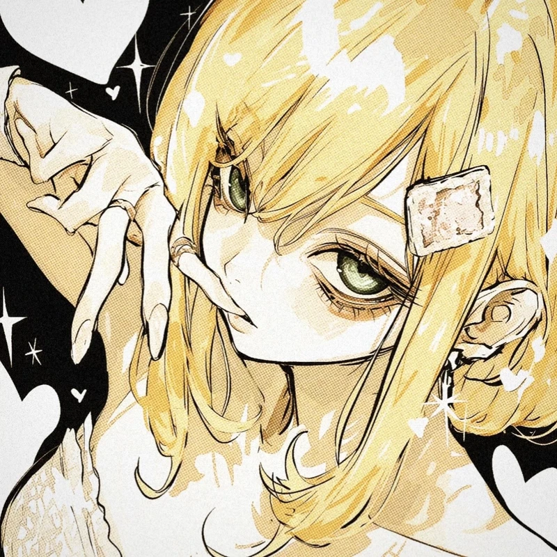 Hình ảnh anime tóc vàng cùng biểu cảm hồn nhiên dễ mến