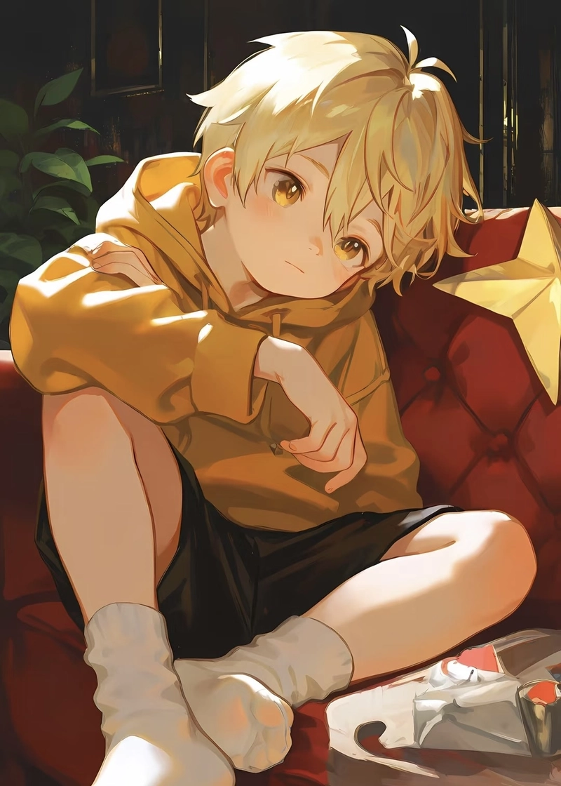 Hình ảnh anime tóc vàng cùng phong cách anime hiện đại
