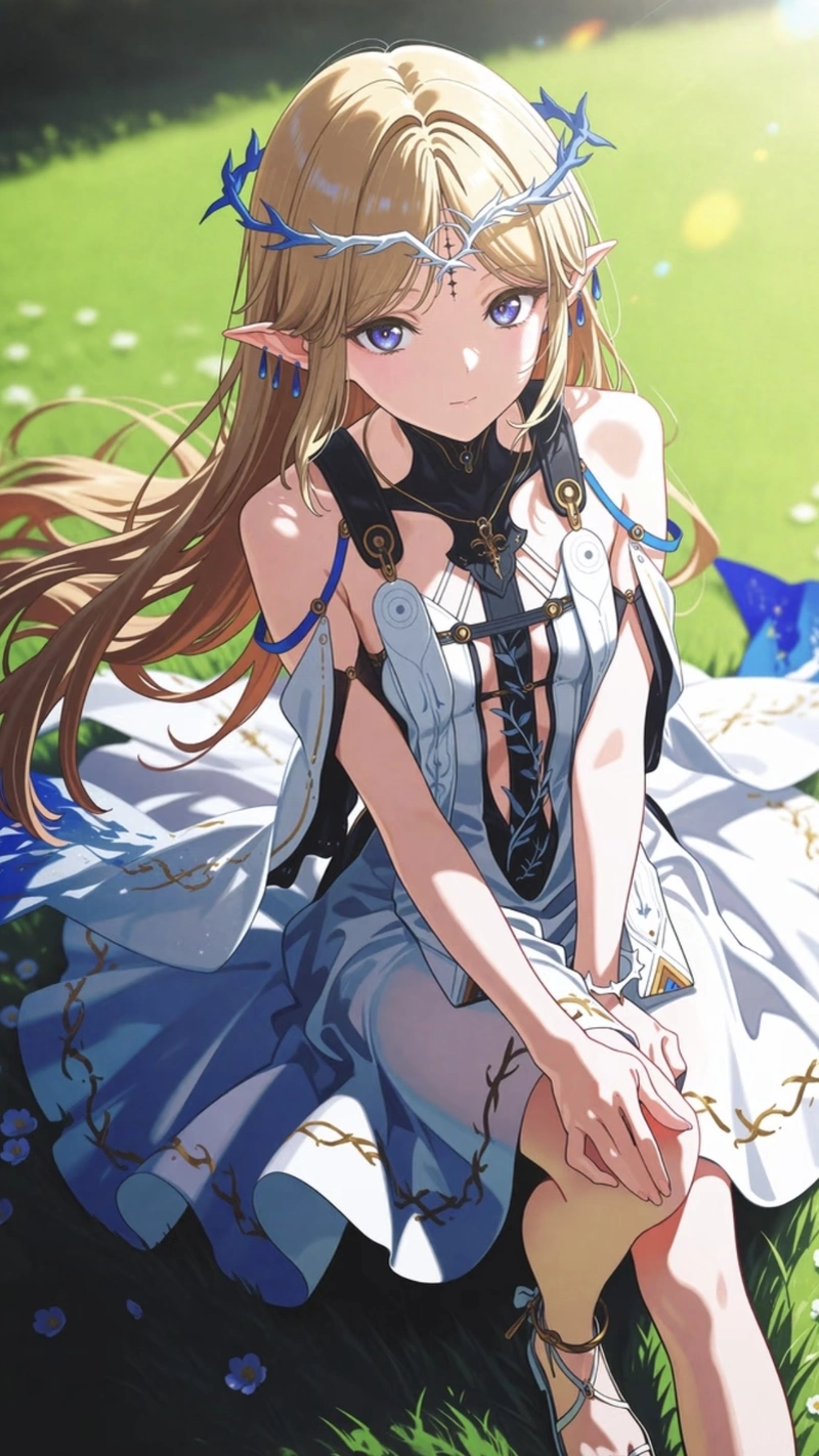 Hình ảnh anime tóc vàng với ánh mắt trong trẻo