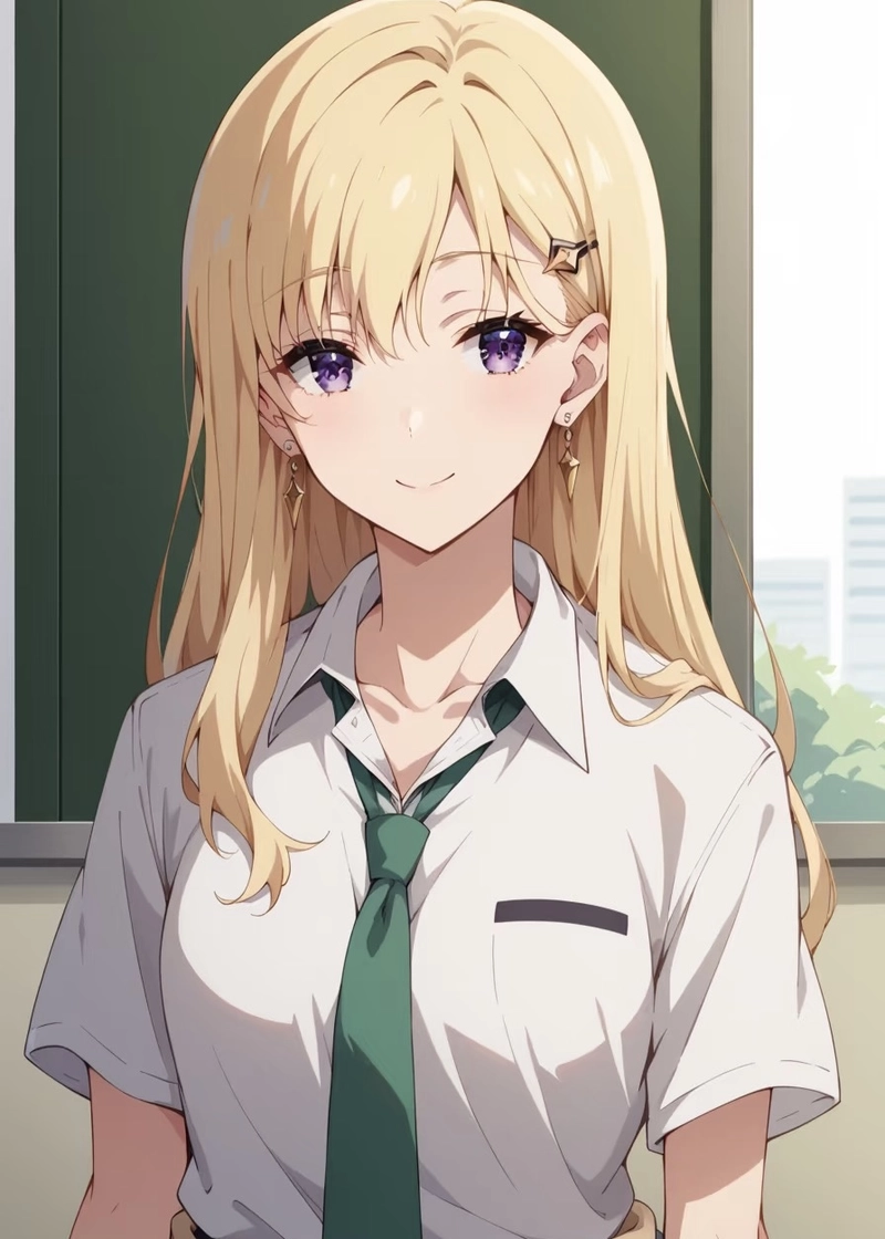 Hình ảnh anime tóc vàng với gương mặt thanh tú