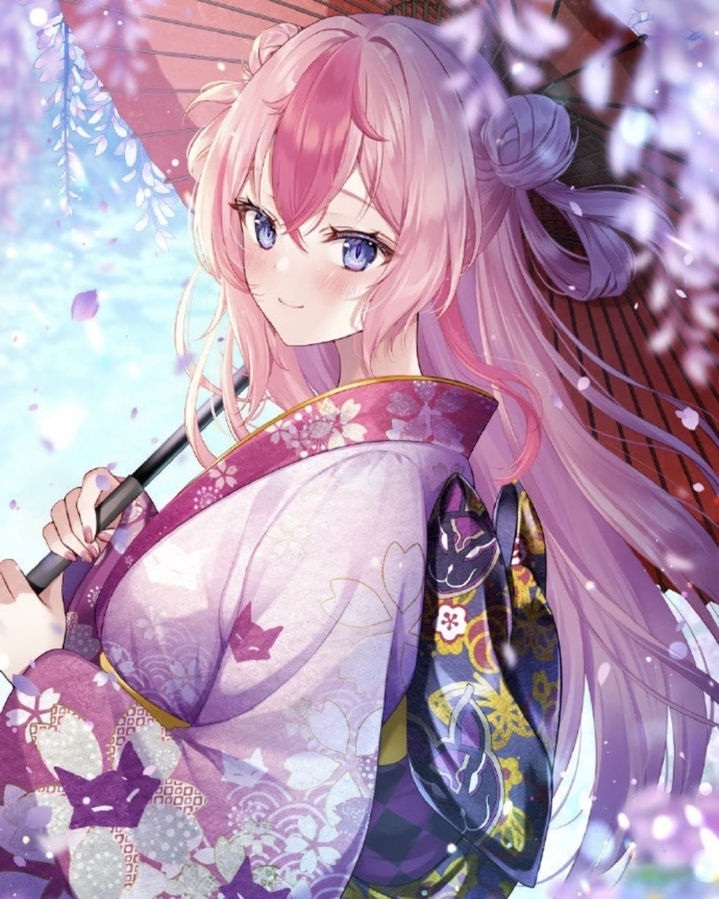 Hình ảnh nhân vật anime nữ cùng mái tóc dài mềm mại