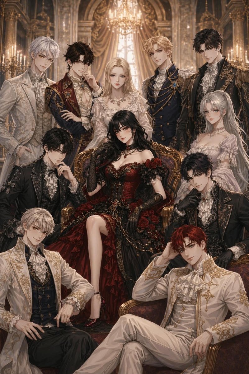 Hình anime harem đáng yêu với thần sắc đầy cuốn hút