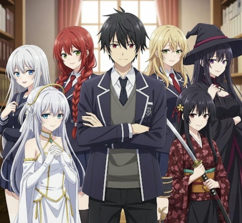 Hình anime harem dễ thương cùng ánh mắt đầy cảm xúc
