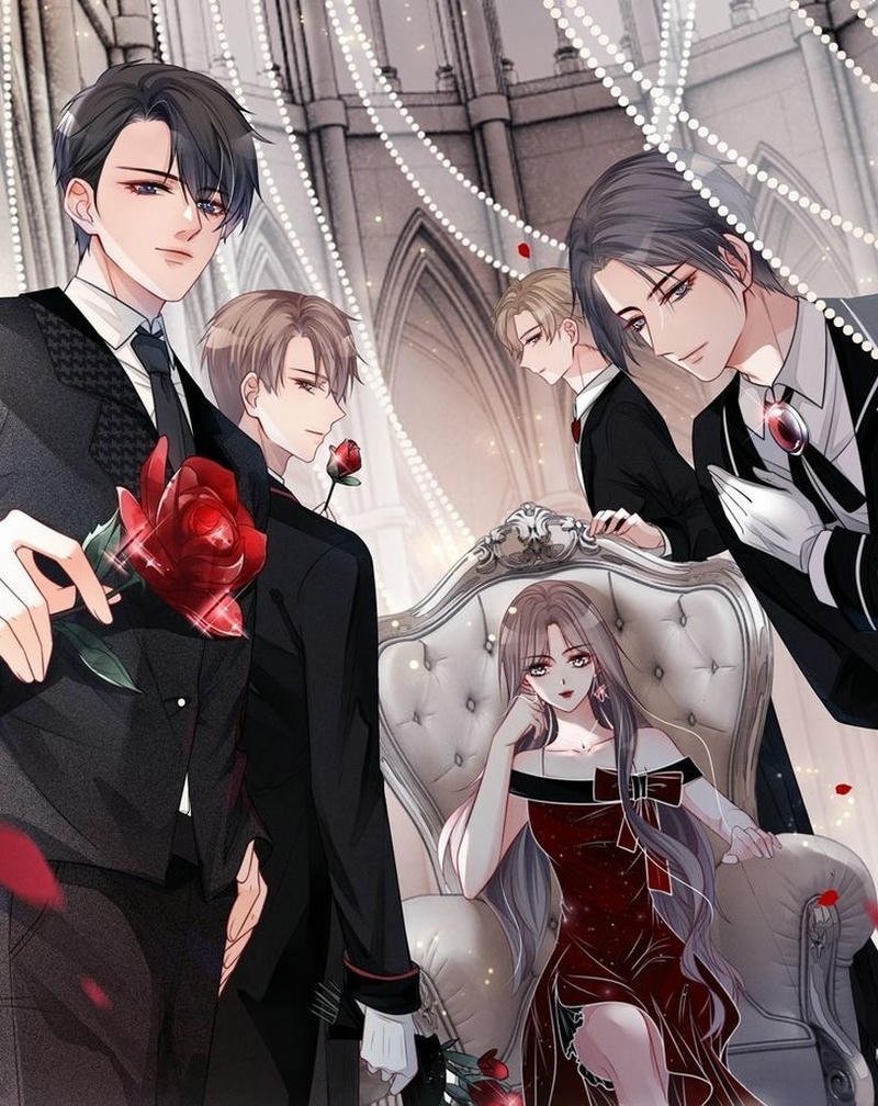 Hình anime harem dịu dàng cùng ánh mắt long lanh sáng