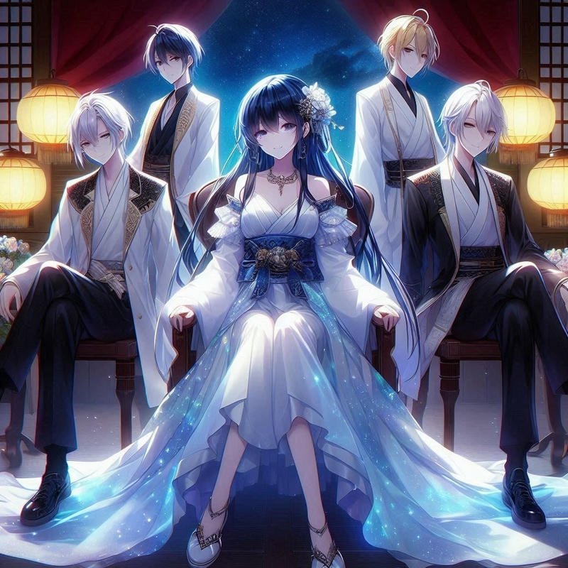 Hình anime harem trong trẻo cùng nụ cười tự nhiên xinh