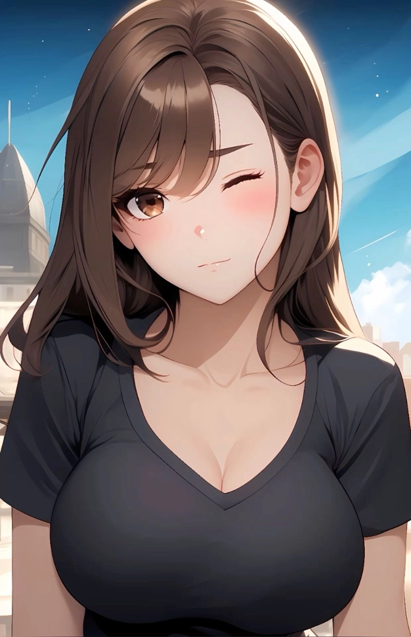 Hình mềm mại gái anime to tròn nổi bật dưới ánh sáng