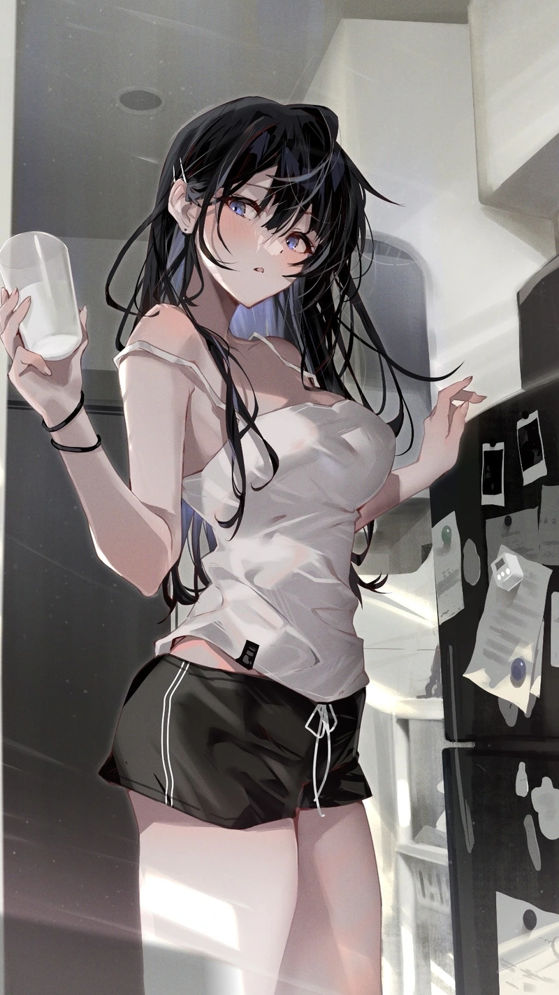 Hình nền anime nữ với ánh nhìn bình yên dịu dàng
