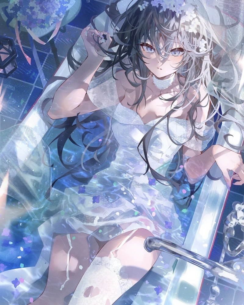 Hình nhân vật anime nữ với ánh mắt trong trẻo dịu dàng