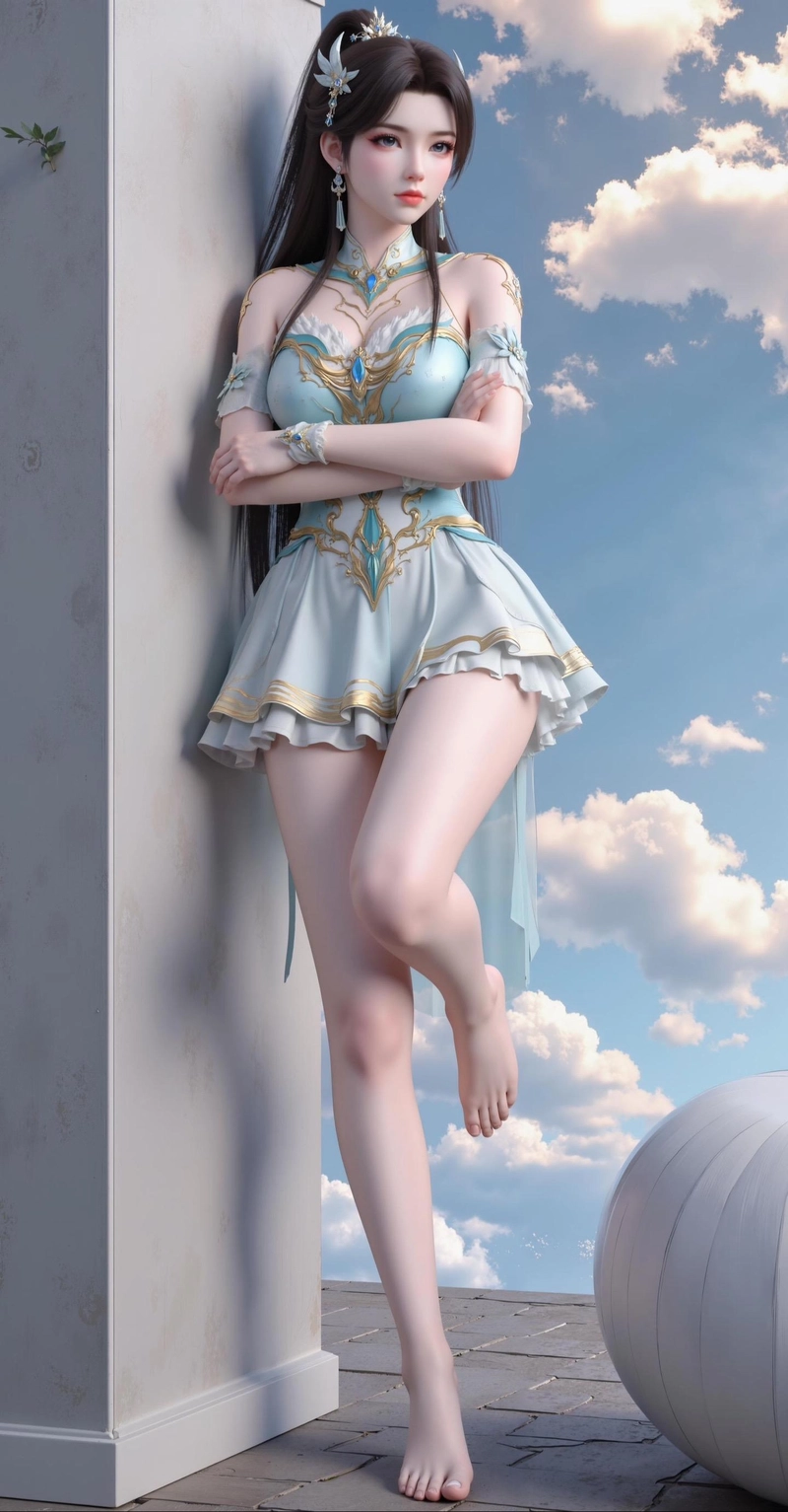 Hình sex 3D Huân Nhi đùi thon gợi tình