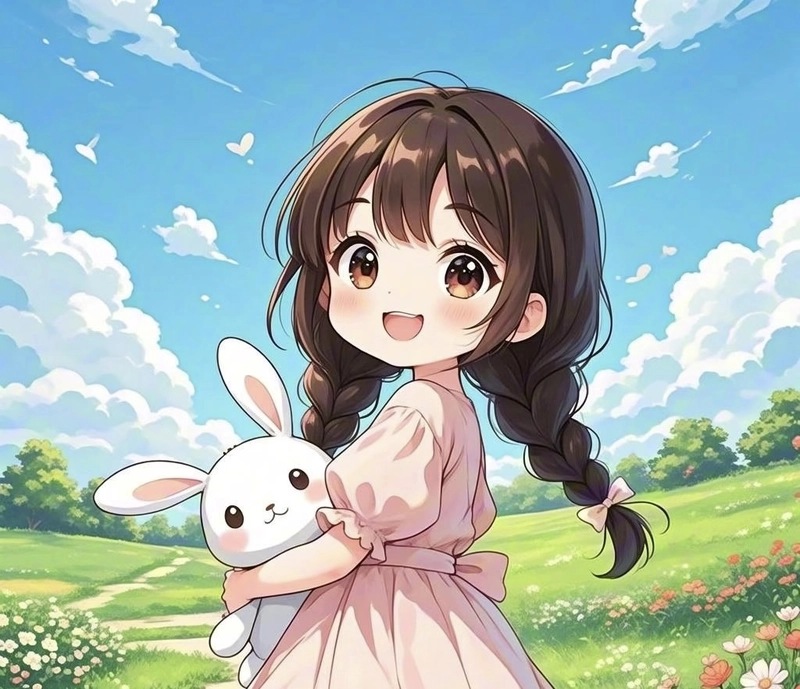 Khoảnh khắc vui vẻ trong ảnh anime nữ cute