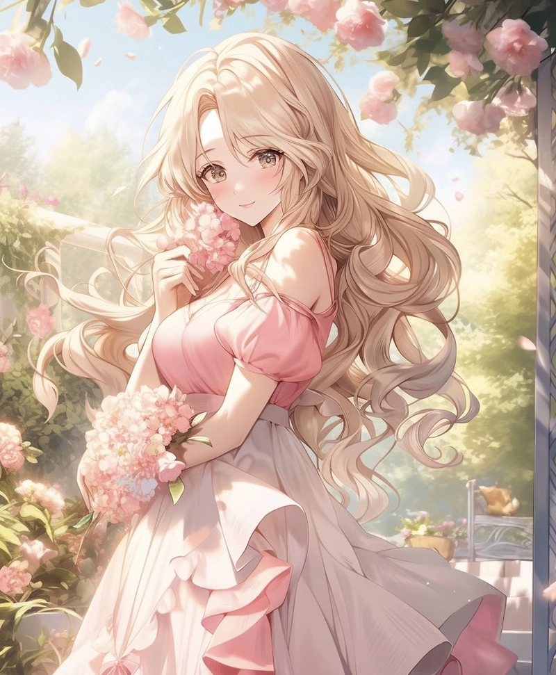 Nhân vật nổi bật gái anime to tròn với mái tóc mềm mại