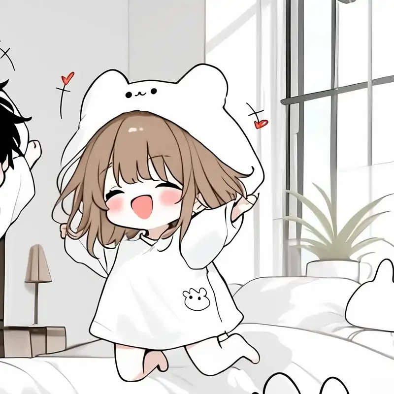 avatar đôi anime phong cách kawaii