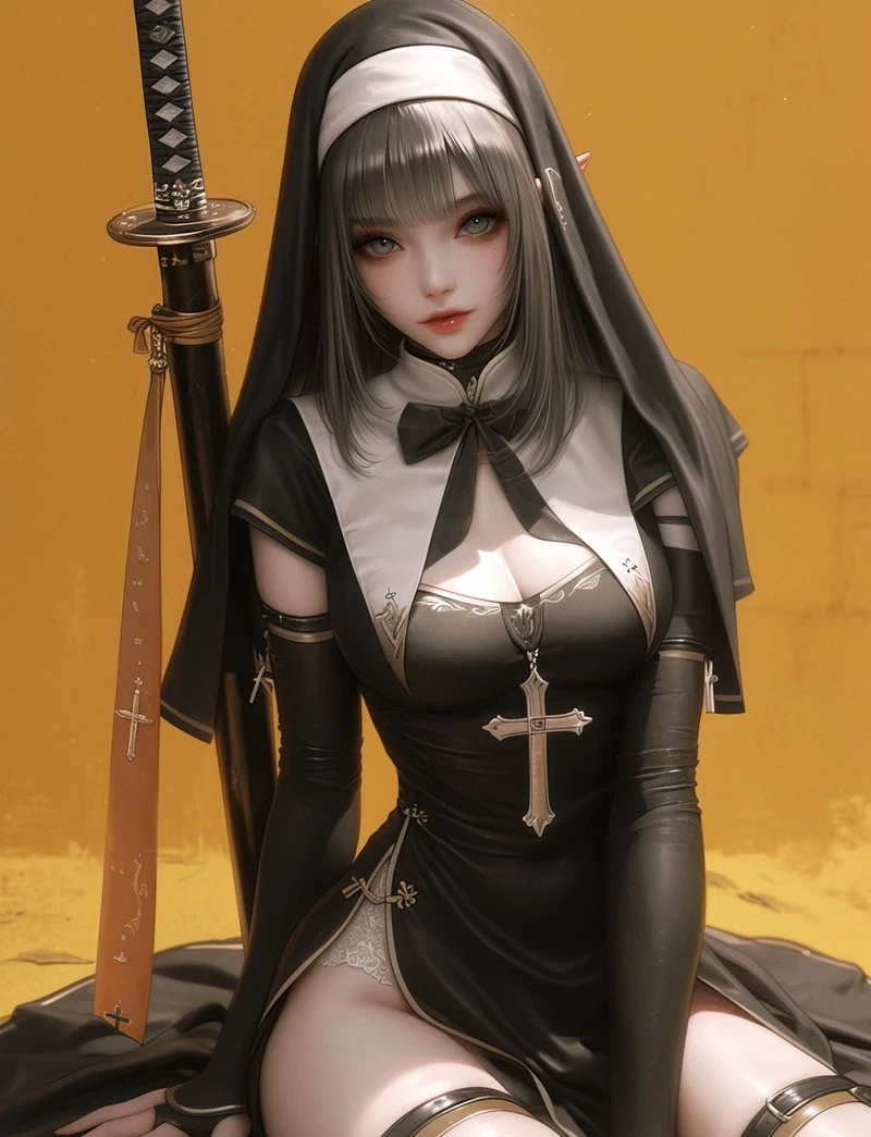 Ảnh Nun hentai anime xinh đẹp đầy cuốn hút