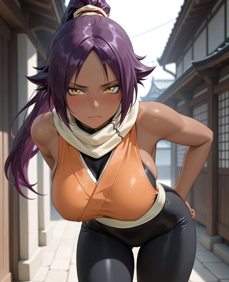 Ảnh Yoruichi show vú to tròn dáng dâm dục