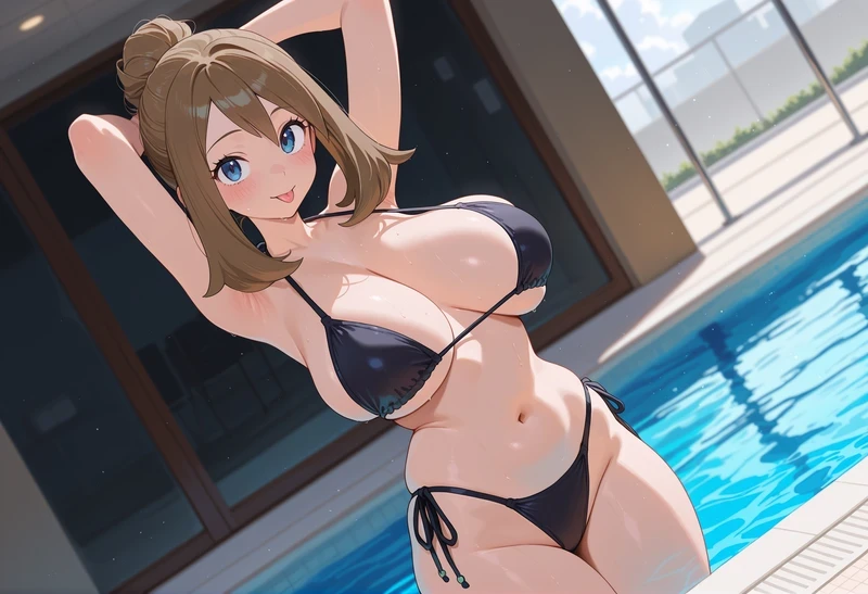 Cô gái anime nude không che mông tròn quyến rũ