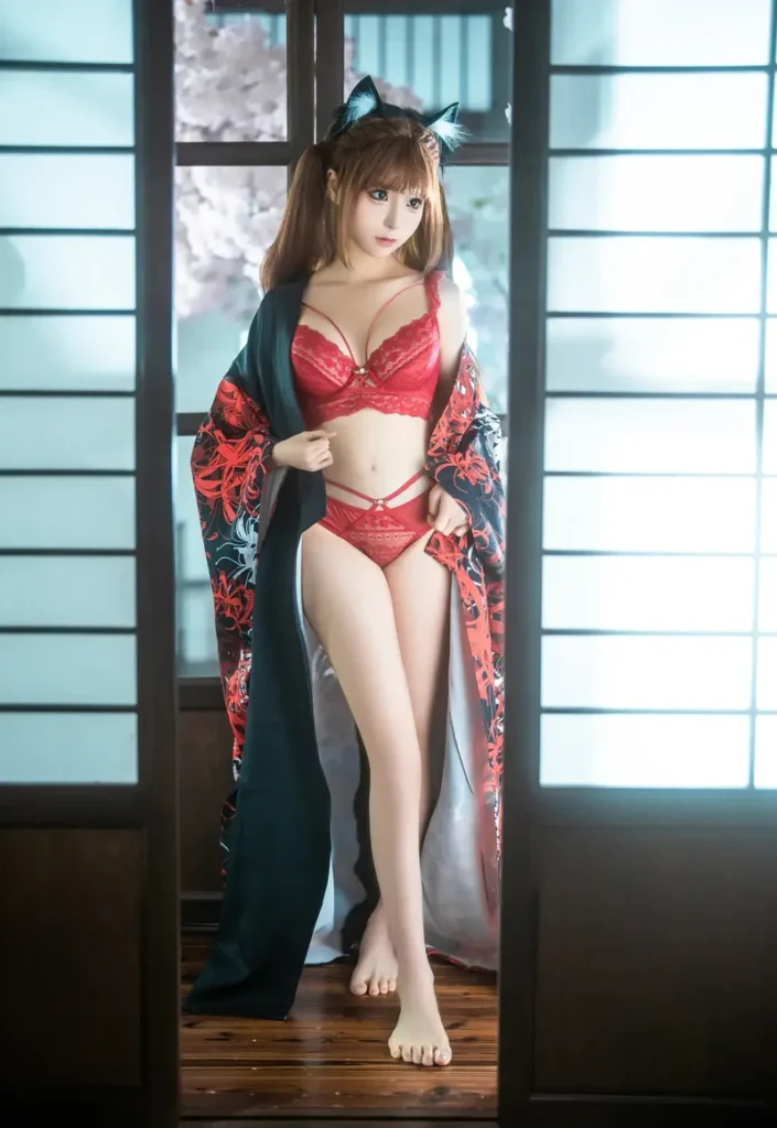 Cô gái kimono nude không che full HD quyến rũ
