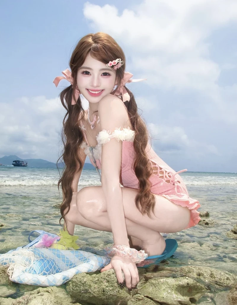 Gái đẹp mặc bikini hồng hấp dẫn đẹp
